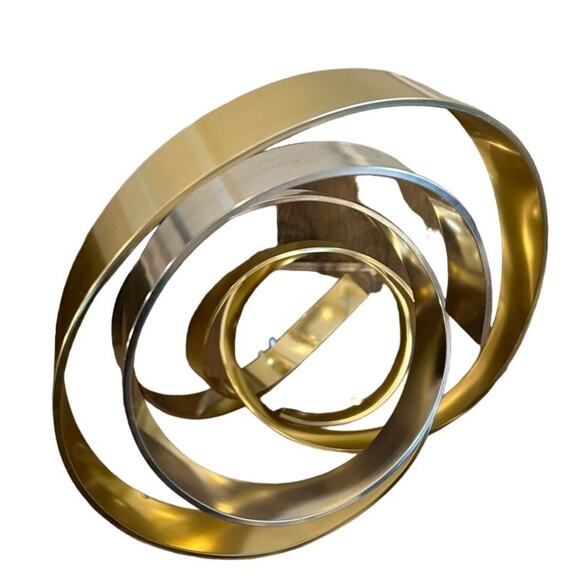 Dan Murphy 1989 Signed Two Tone Aluminum Ribbon Sculpture Lucite Base Abstract - Picture 8 of 14